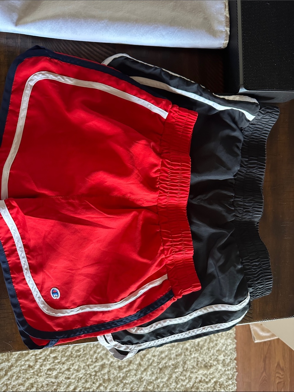 Champion Red & Black Kids Athletic Shorts Set